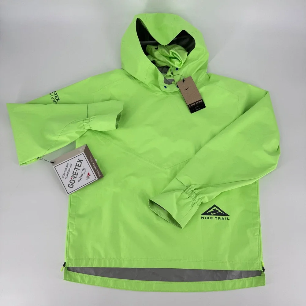 Nike Trail Womens GORE-TEX INFINIUM Hooded Jacket‎ Neon Green Size S NWT - Picture 2 of 8